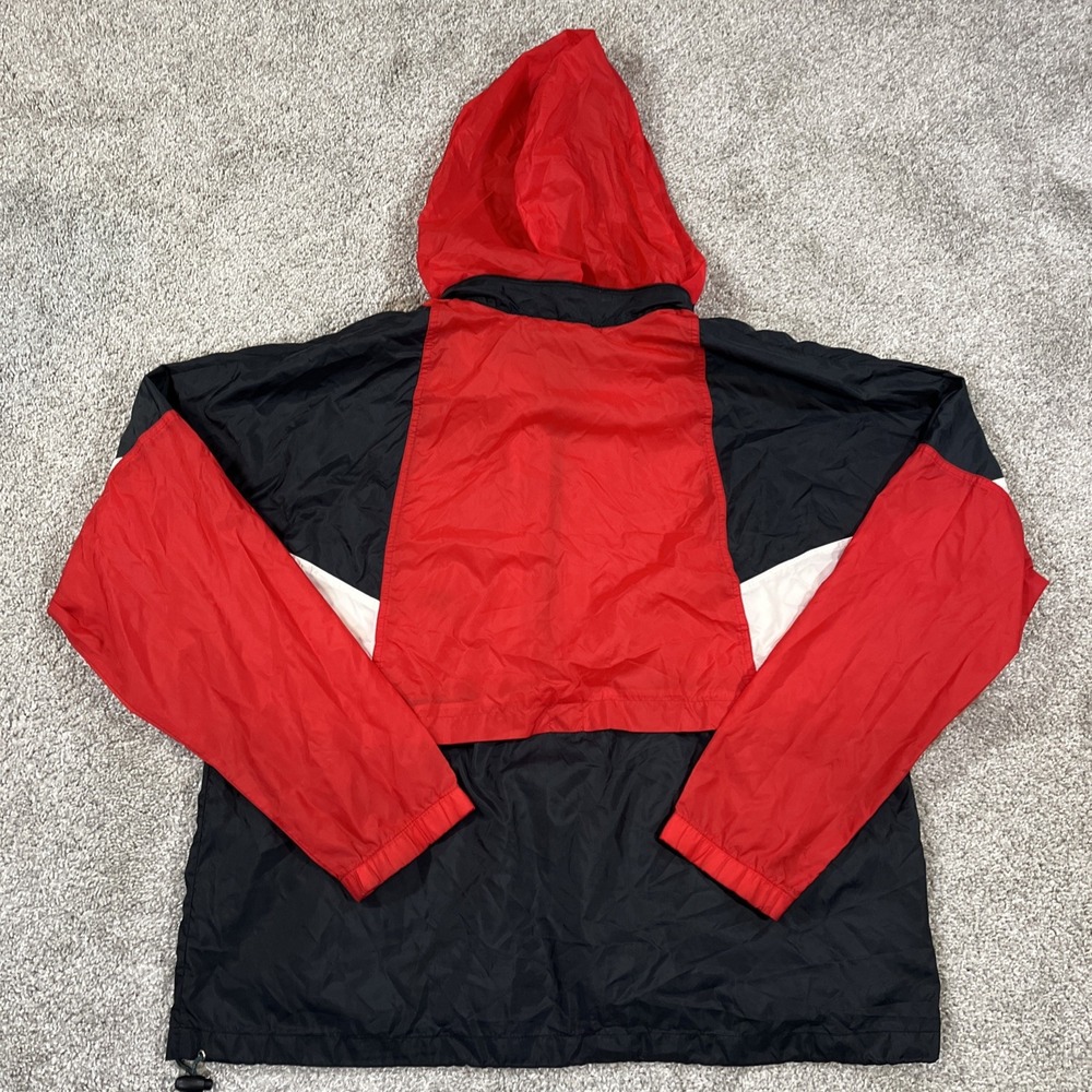 VTG 90s Nike Windbreaker Jacket Red Black‎ White Colorblock Hooded Mens L - Picture 9 of 9